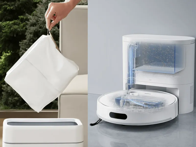 Base de auto esvaziamento do Xiaomi H40 com saco de 4 litros — lava e seca o mop automaticamente
