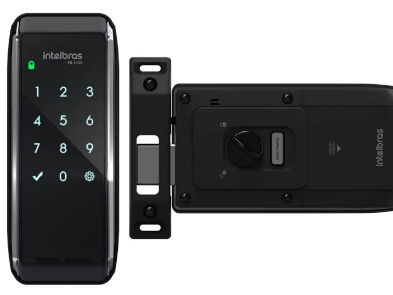 Fechadura digital Intelbras FD 1000 parte externa e interna